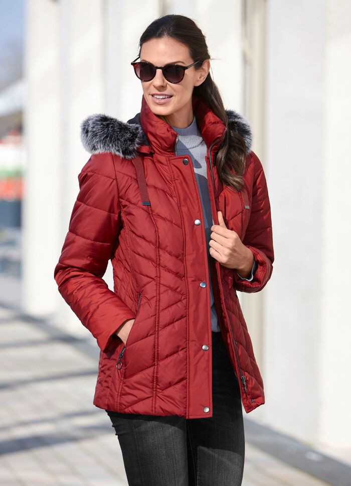 Jacke mit abnehmbarem Kunstpelz-Besatz 