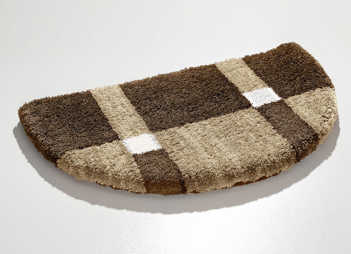 Badgarnitur mit rutschhemmender Rückseite BEIGE-BRAUN
