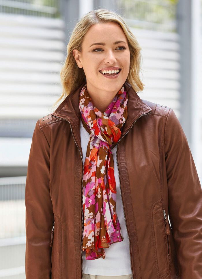 Schal mit Fantasiebl&uuml;ten-Dessin 