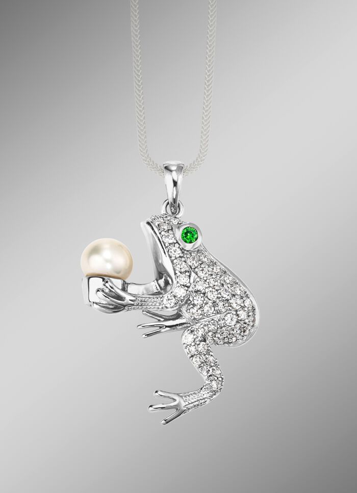 Anh&auml;nger mit S&uuml;&szlig;wasser-Zuchtperle und Zirkonia 