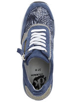 ELENA EDEN Schn&uuml;rschuh mit gl&auml;nzend bedrucktem Elastikmaterial BLAU