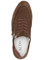 ELENA EDEN Sneaker mit Schnürung und Seitenreißverschluss COGNAC