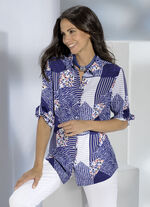 Bluse mit Hemdkragen 