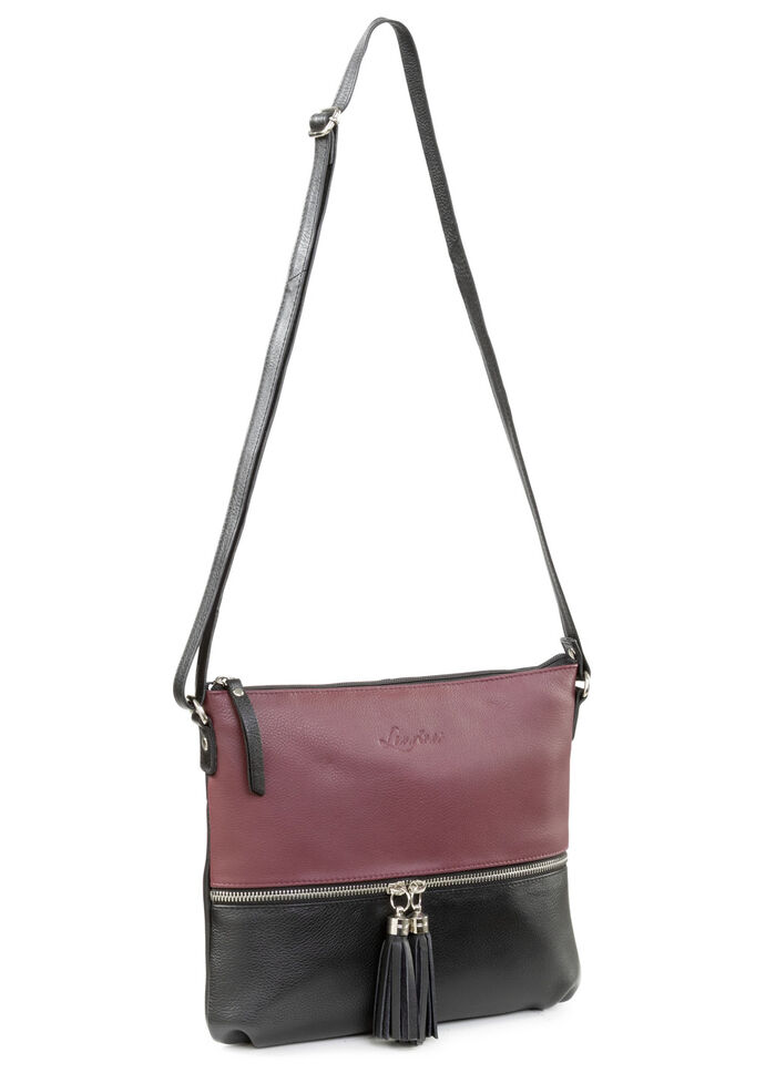 Laurina, Tasche, Damen, mit verstellbarem Umhängeriemen SCHWARZ-BORDEAUX