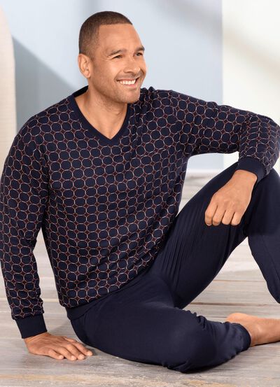 Schlafanzug mit B&uuml;ndchenabschl&uuml;ssen 