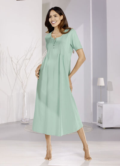 Nachthemd, knöchellang mit aufwendiger Biesenverarbeitung  