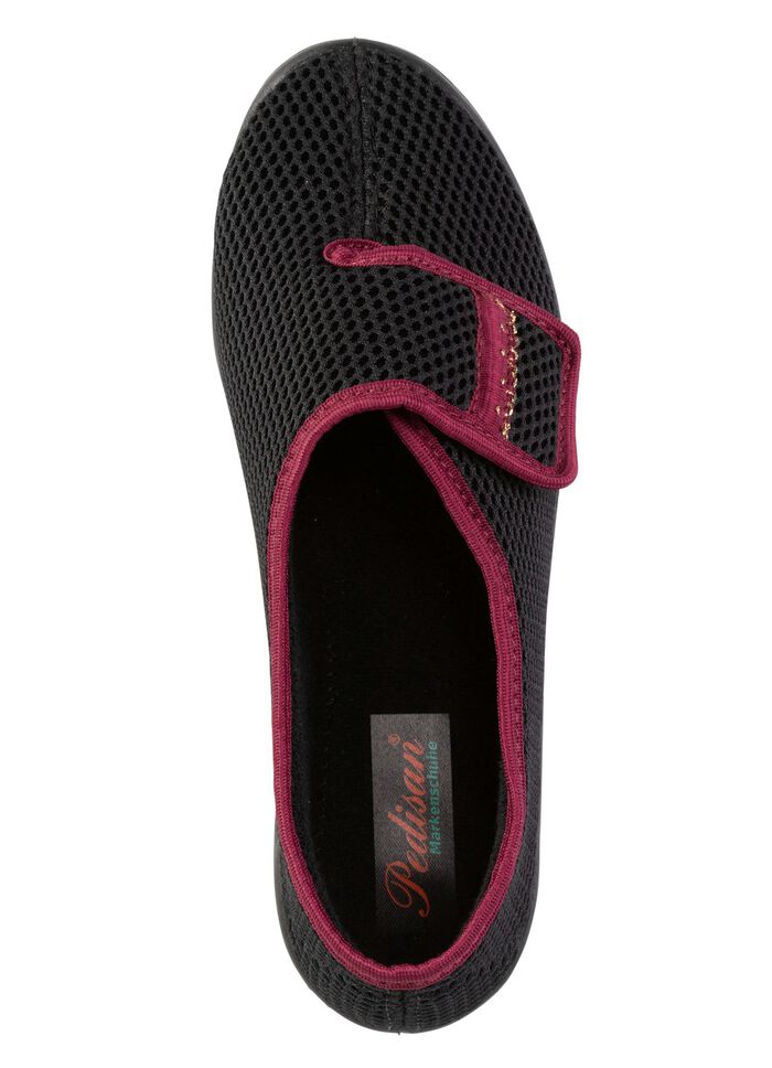 Klettschuh mit h&uuml;bscher Bord&uuml;re SCHWARZ-BORDEAUX