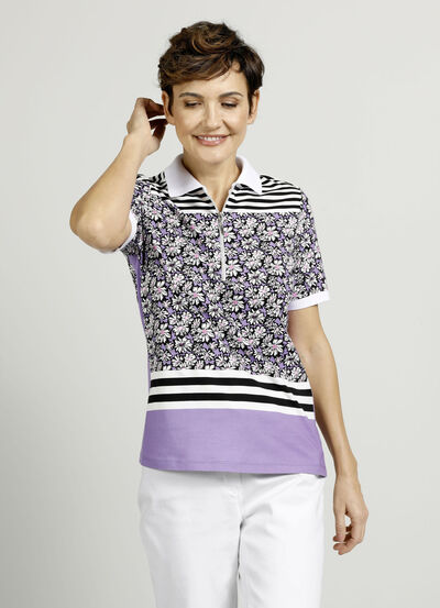Poloshirt mit Allovermuster 