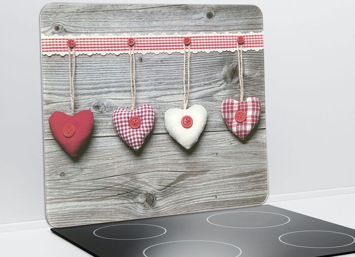 Herdabdeckplatten/Wandblende Herzen 