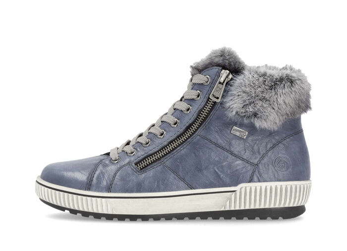 Remonte, gefütterte Damen-Boots, Winterschuhe, Weite G, mit herausnehmbarem Fußbett JEANS
