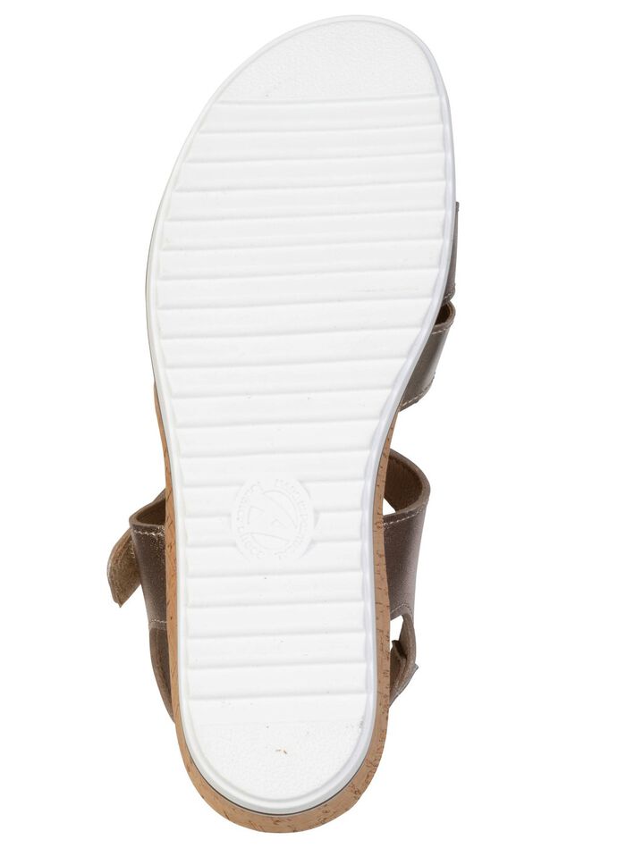 ELENA EDEN, bequeme Damen-Sandalen, Weite H, mit herausnehmbarem Fu&szlig;bett BRONZE-GOLD