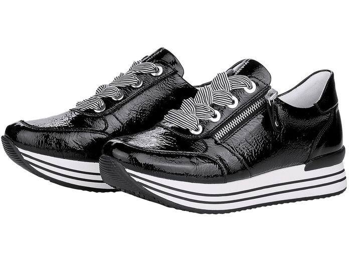 Remonte Sneaker mit effektvoller Schn&uuml;rung SCHWARZ