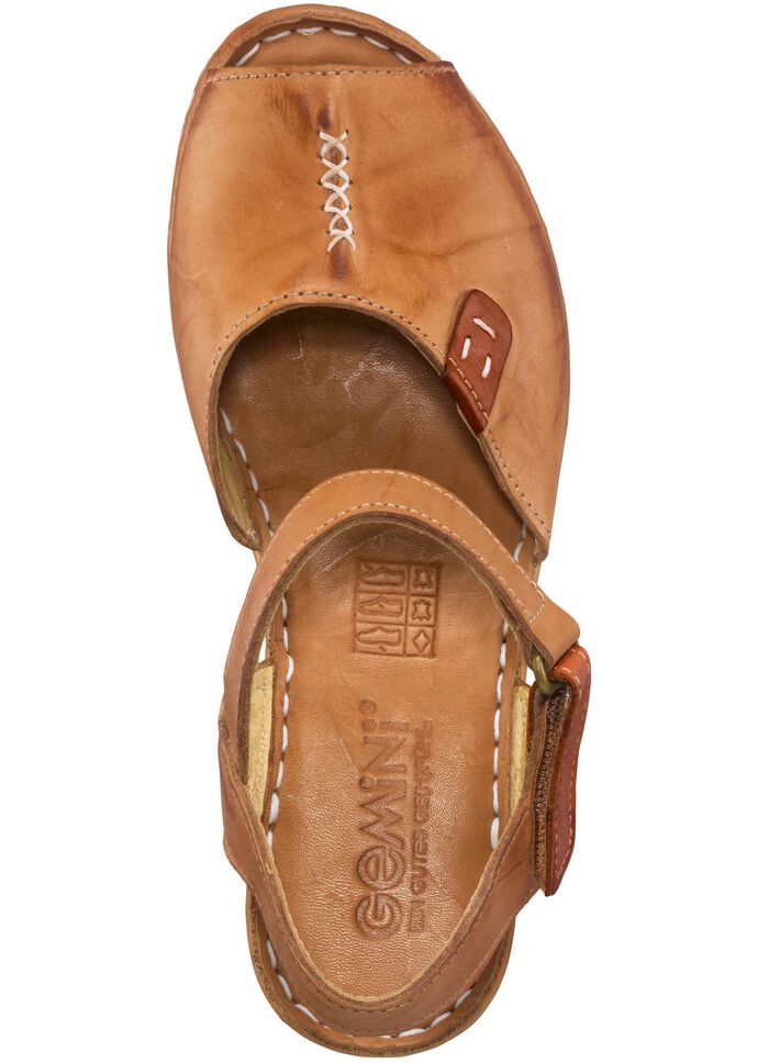 Gemini Sandalette aus schattiertem Rind-Nappaleder COGNAC-MARONE