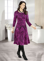 Strick-Kleid auch in Kurzgrößen BEERE-SCHWARZ