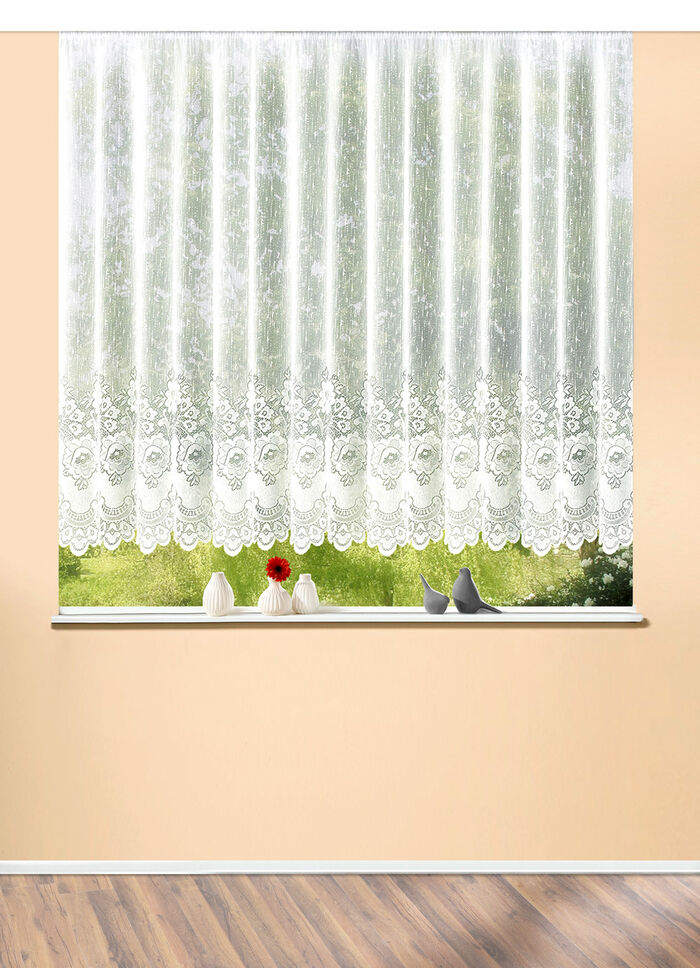 Blumenfenster-Store, gerader Abschluss 