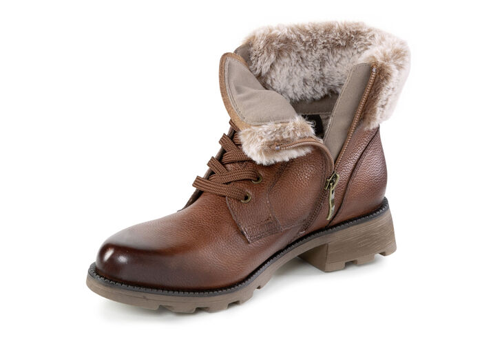 ELENA EDEN, gefütterte Damen-Stiefeletten, Winterschuhe, Weite G, mit herausnehmbarem Fußbett BRAUN