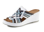 Gemini Pantolette mit raffinerten Flechtriemchen WEISS-BLAU