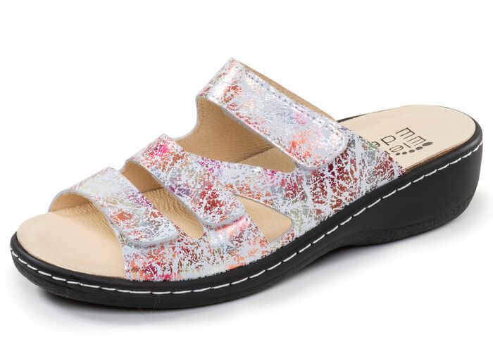 ELENA EDEN, bequeme Damen-Pantoletten, Weite H, mit herausnehmbarem Fu&szlig;bett ECRU-ROS&Eacute;