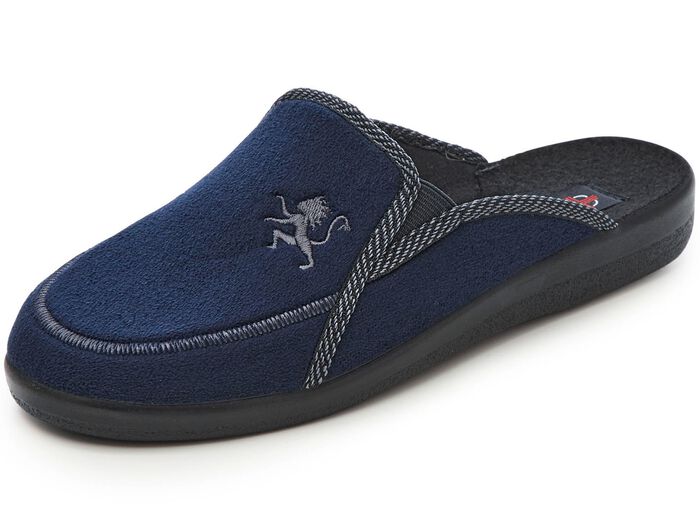 Zweierpack, klassische Herren-Hausschuhe, Weite H, mit Gummizug 