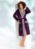 Hausmantel mit Schalkragen AUBERGINE