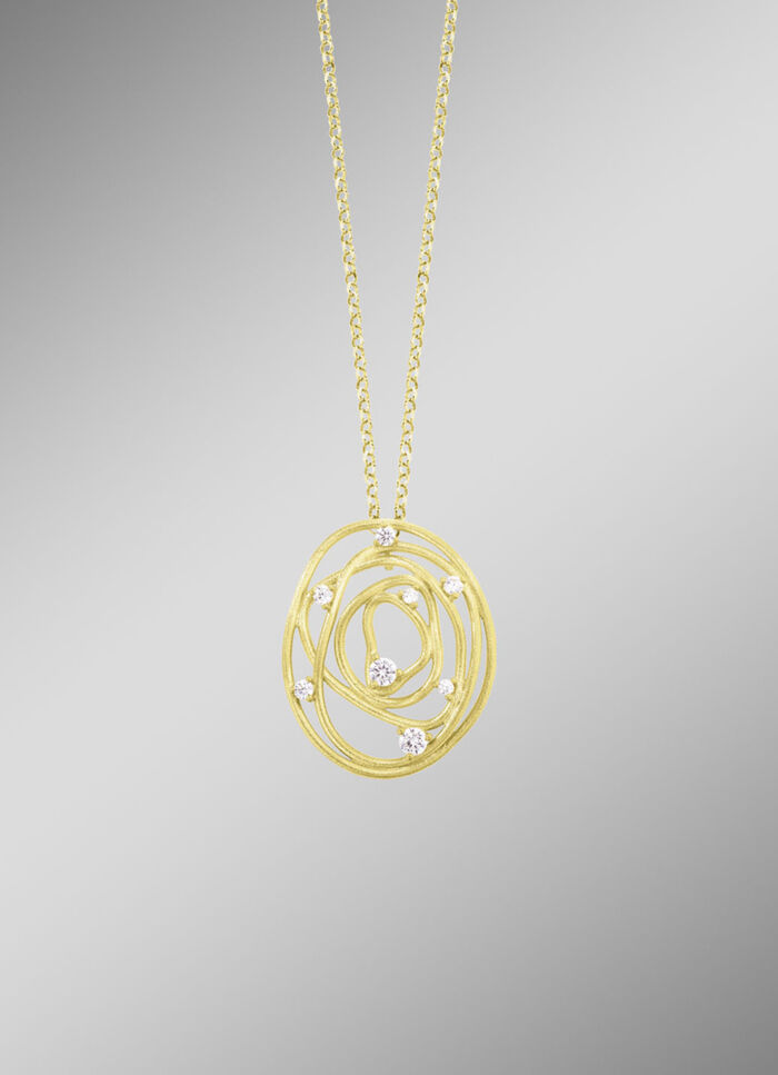 Mattierter Anh&auml;nger mit Erbskette 