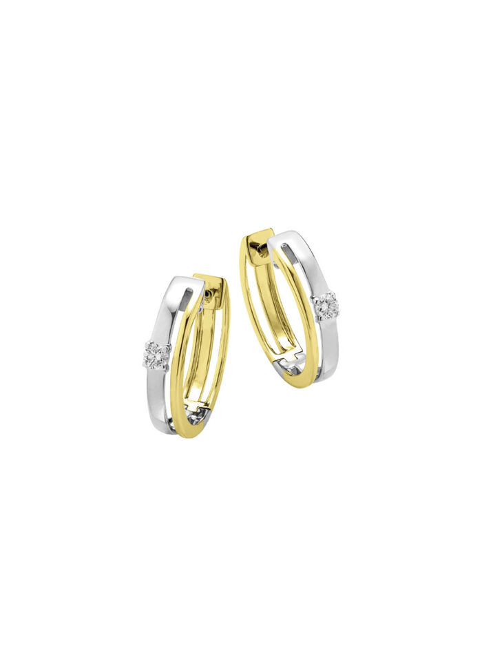 Elegante Klappcreolen mit Brillanten 