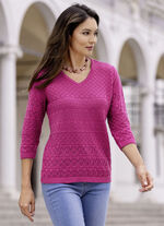Pullover in Mustermix FUCHSIA
