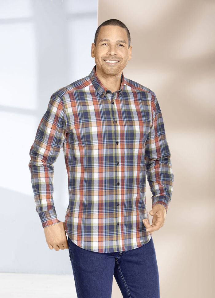 "King's Road"-Hemd mit Button-Down-Kragen TERRAKOTTA