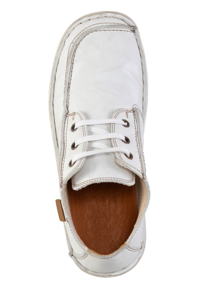 ELENA EDEN Schn&uuml;rschuh aus Nappaleder mit Knitter-Struktur WEISS