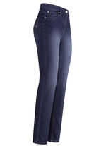 Jeans mit schönen Stickereien und funkelnden Strassteinen DUNKELBLAU