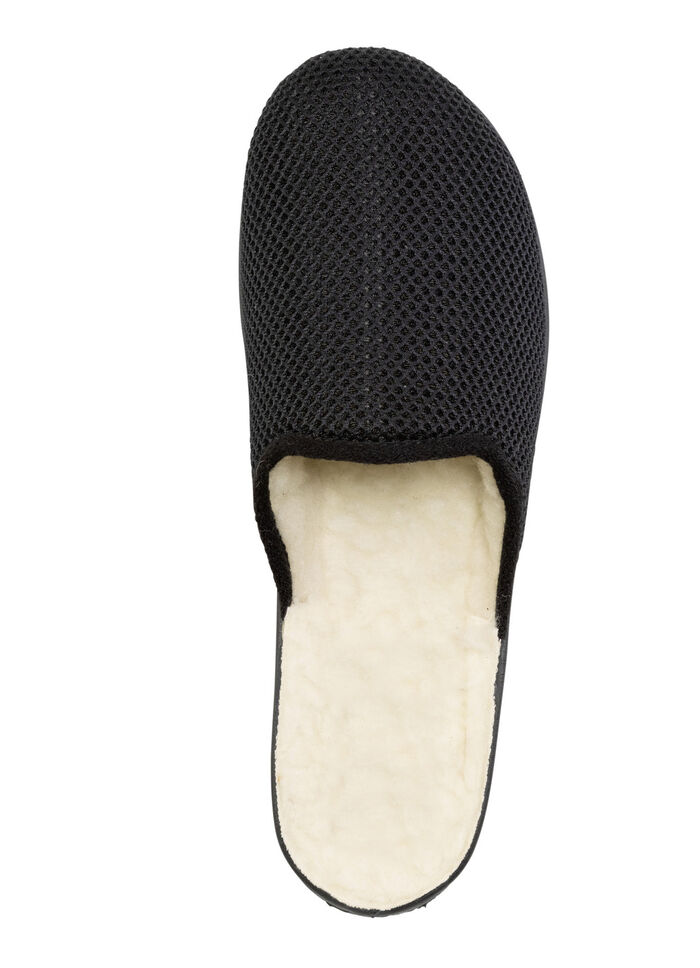 Pantoffel mit Schurwollfutter SCHWARZ