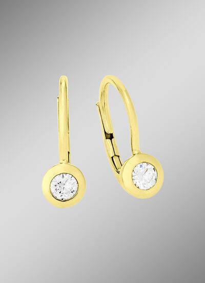 Elegante Ohrringe in Gelbgold mit Brillant 