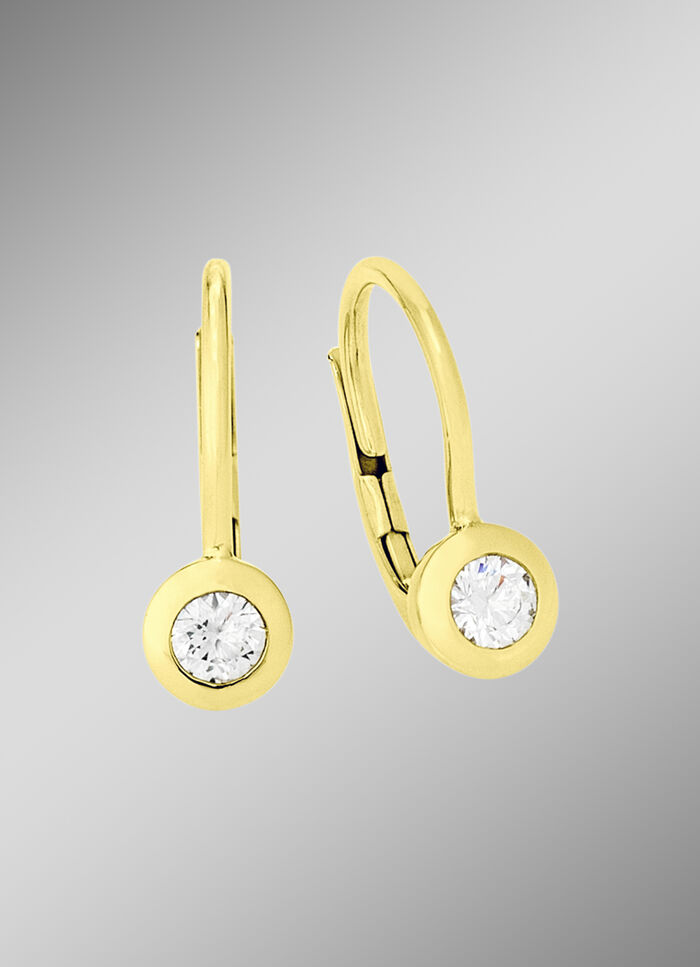 Elegante Ohrringe in Gelbgold mit Brillant 