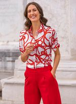 Bluse mit Hemdkragen 