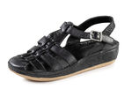 Gemini Riemchen-Sandale aus weichem Rind-Nappaleder SCHWARZ