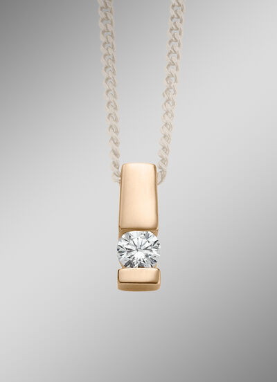 Anhänger in Roségold mit Brillant 