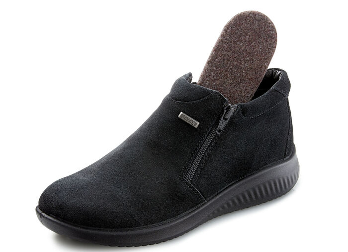 Atmungsaktive Damen-Boots, Winterschuhe, Weite K, mit Reißverschluss SCHWARZ