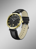 Rotary Quartz-Herrenuhr mit Lederband