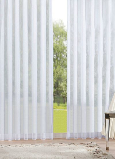 Klassischer Store mit feinen Streifen und Effektgarn 