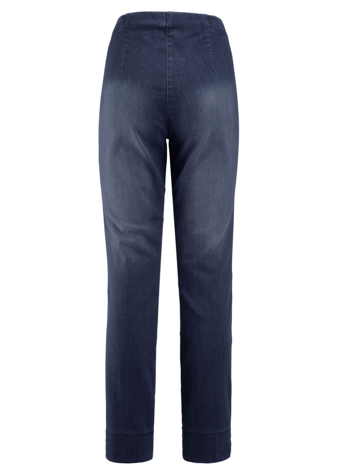 Jeans mit abgesteppten Biesen  DUNKELBLAU