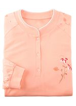 Nachthemd, Langarm mit B&uuml;ndchen und Knopfleiste 