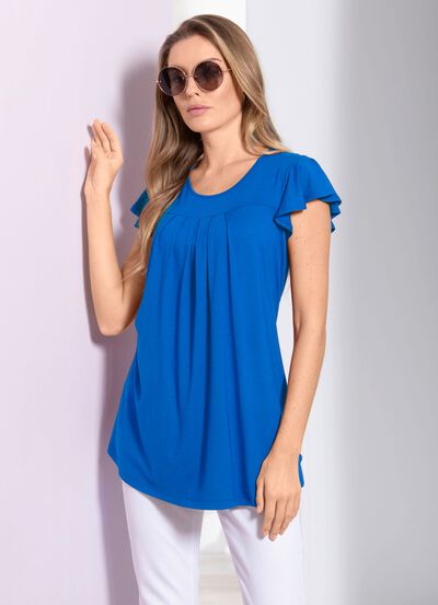 Unifarbene Shirt-Tunika 