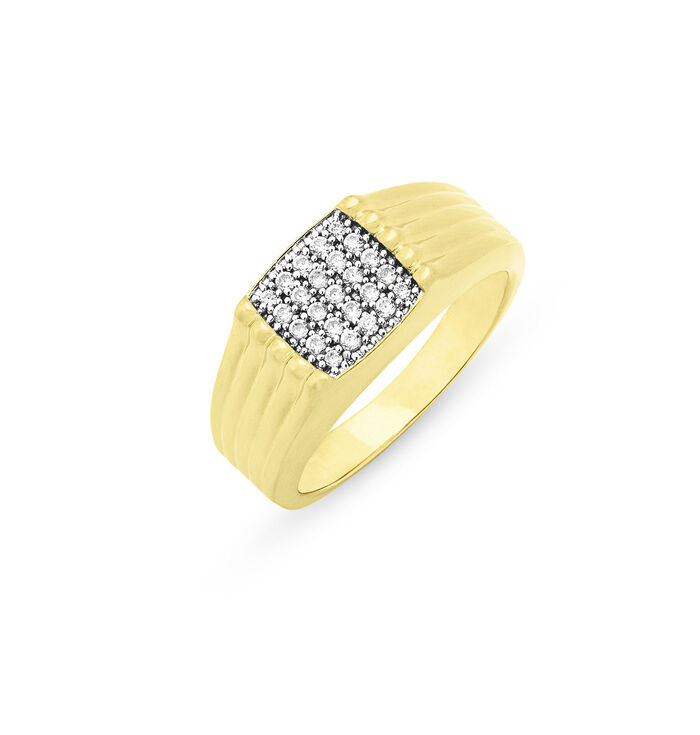 Eleganter Herrenring mit synth. Zirkonia 