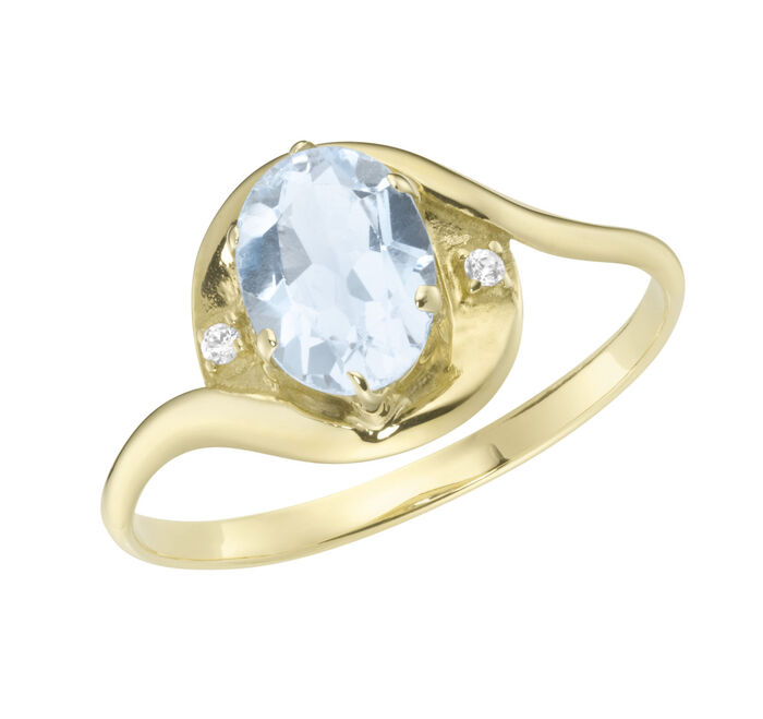 Schicker Damenring mit echt Aquamarin 