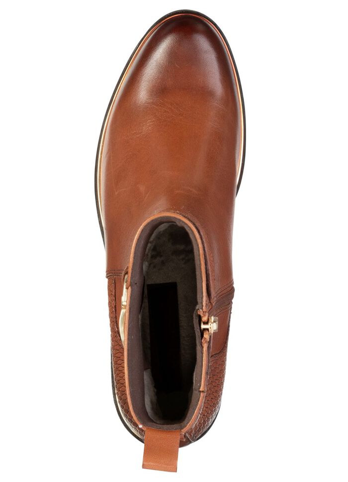 ELENA EDEN, schicke Damen-Stiefeletten, Winterschuhe, Weite G, mit Rei&szlig;verschluss COGNAC