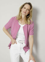 Shirtjacke mit garngefärbtem Ringeldessin 
