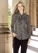 Shirtbluse mit Hahnentrittmuster 