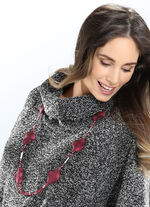 Samtrote Halskette mit Karabiner 