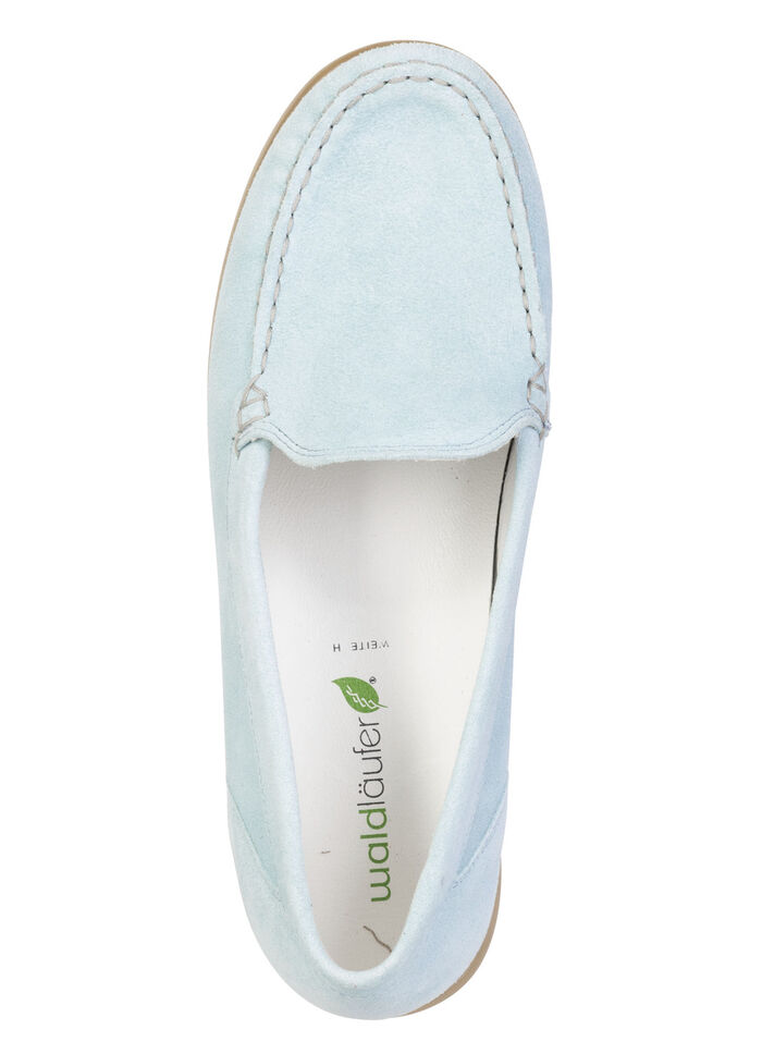 Waldläufer, bequeme Damen-Slipper, Weite H, mit herausnehmbarem Fußbett BLEU
