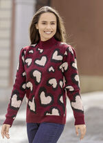 Pullover mit Herzmotiven 